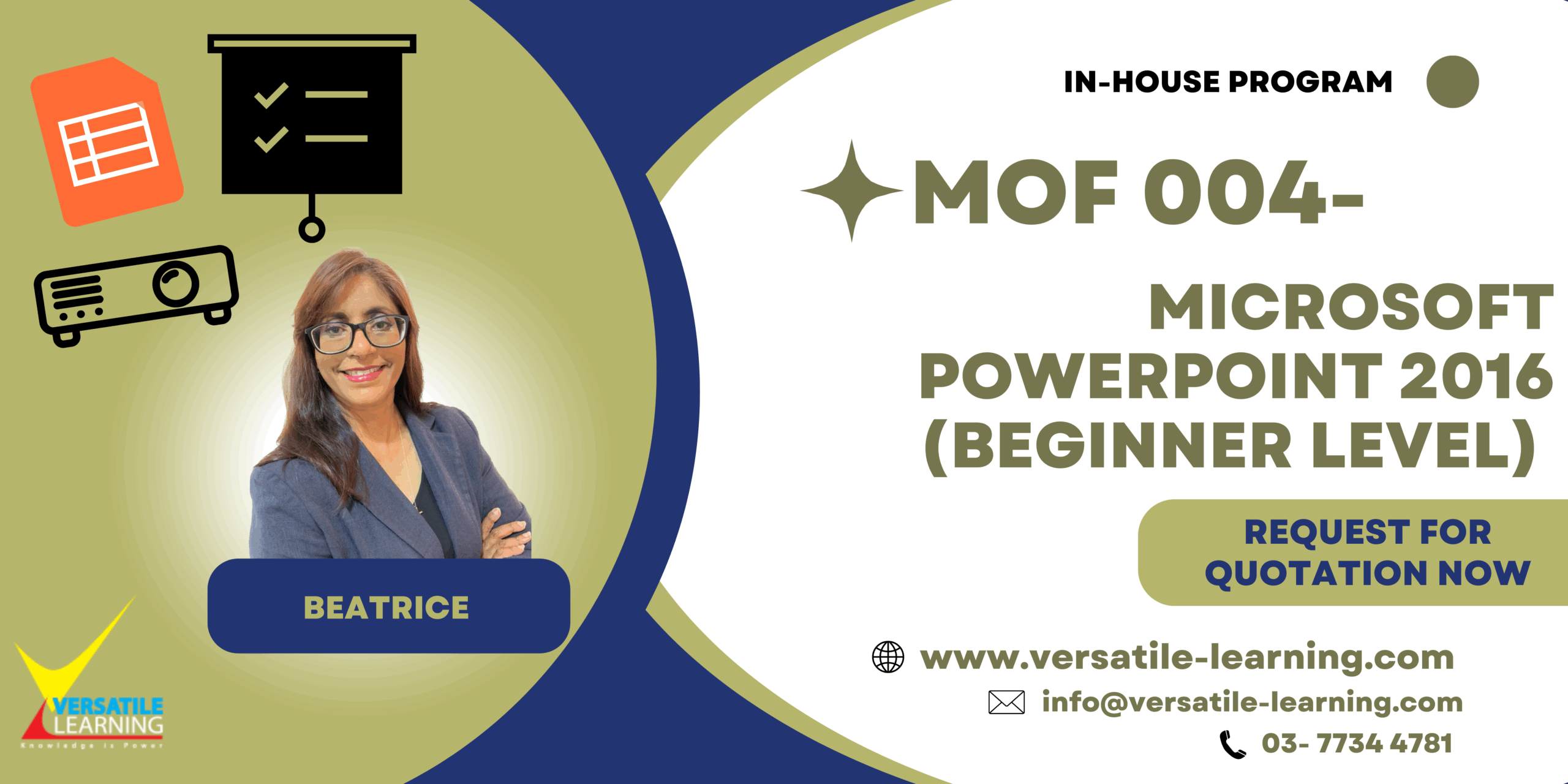 MOF 005 – Microsoft PowerPoint 2016 (Beginner Level)